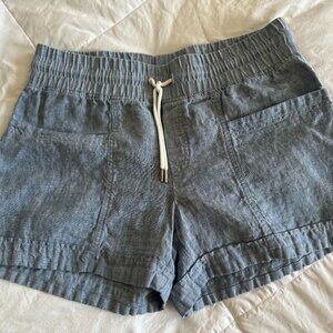 Athleta Cabo Light Blue 100% Linen 4" Short Size 8